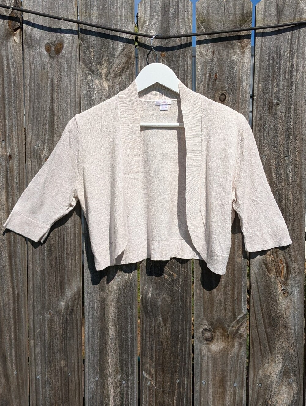 Natural/Off White Shrug Women's Large Cotton/Rayon Blend